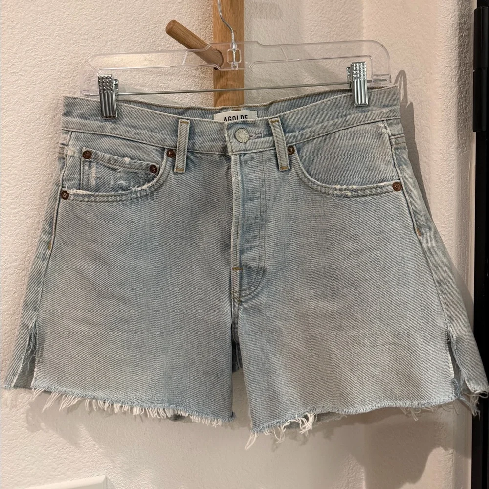 Agolde Parker Long Vintage Denim Shorts